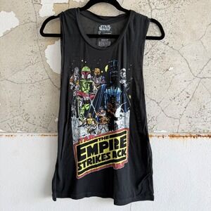 Star Wars Tank Top Empire Strikes Back Graphic Muscle Tee Womens M